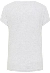 Mustang - MUSTANG ALINA C LOGO TEE DAMSKI T-SHIRT KOSZULKA LOGO LIGHT GREY MELANGE 1013220 4141. Okazja: do pracy, na co dzień. Materiał: jeans, skóra, bawełna. Długość: długie. Styl: casual, elegancki #4