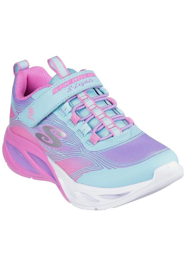 skechers - Buty sportowe dla dzieci Skechers Cosmic Glow. Okazja: na uczelnię. Kolor: wielokolorowy, niebieski, fioletowy. Materiał: materiał. Model: Skechers Sport. Sport: joga i pilates