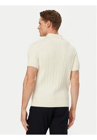 TOMMY HILFIGER - Tommy Hilfiger Polo MW0MW42788 Kremowy Regular Fit. Typ kołnierza: polo. Kolor: kremowy. Materiał: bawełna #3