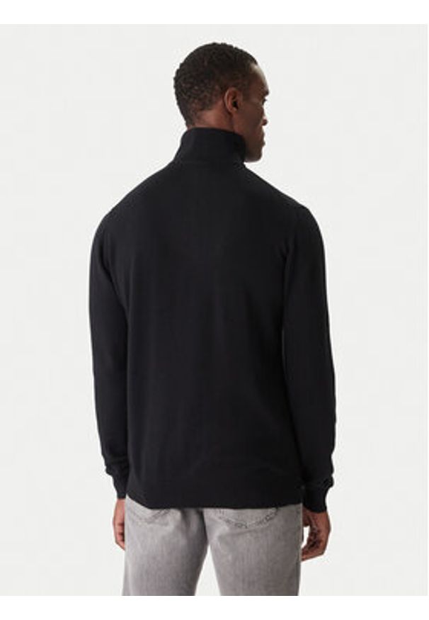 Karl Lagerfeld - KARL LAGERFELD Sweter 655005 554399 Czarny Slim Fit. Typ kołnierza: dekolt w karo. Kolor: czarny. Materiał: wełna