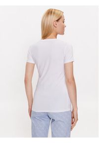 Guess T-Shirt W2YI45 J1314 Biały Slim Fit. Kolor: biały. Materiał: bawełna
