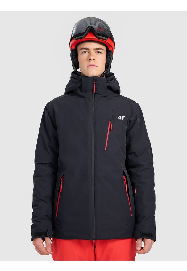 4f - 4F Kurtka narciarska membrana 10000 męska - czarna 3XL. Kolor: czarny. Materiał: materiał. Wzór: gładki. Sezon: zima