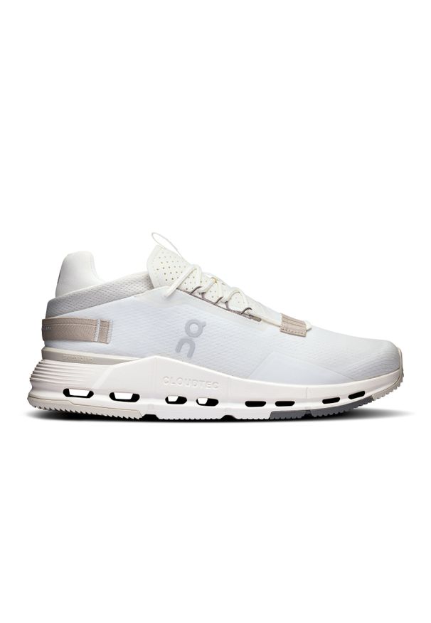 On - Sneakersy męskie ON Cloudnova 2 Men Ice | Sand. Okazja: na co dzień. Kolor: biały. Materiał: materiał. Szerokość cholewki: normalna