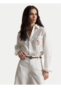 Polo Ralph Lauren Koszula 211A12786003 Biały Oversize. Typ kołnierza: polo. Kolor: biały. Materiał: len #1