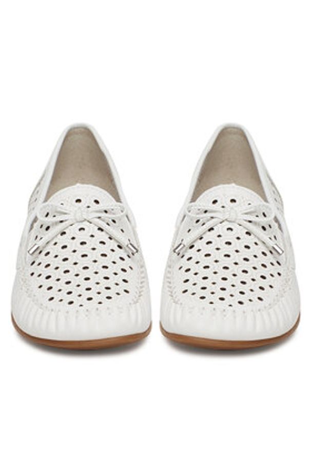 Rieker Mokasyny L6352-80 Biały. Kolor: biały. Materiał: skóra