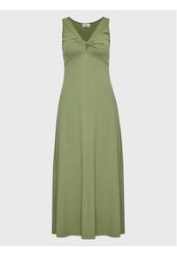 Deha Sukienka codzienna D83201 Zielony Regular Fit. Okazja: na co dzień. Kolor: zielony. Materiał: bawełna. Typ sukienki: proste. Styl: casual #1