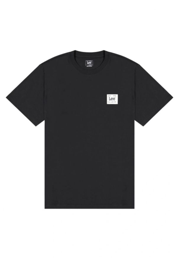 Lee - MĘSKA KOSZULKA LEE WOVEN LABEL TEE BLACK 112376536