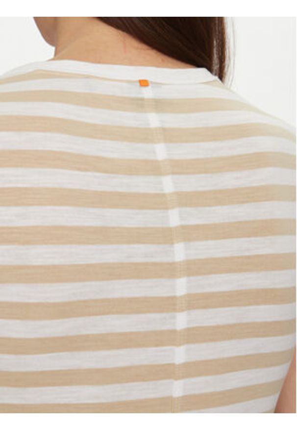 BOSS T-Shirt Esla 50504192 Beżowy Regular Fit. Kolor: beżowy. Materiał: bawełna