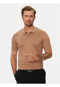 BOSS - Boss Polo Penrose 38 50469360 Beżowy Slim Fit. Typ kołnierza: polo. Kolor: beżowy. Materiał: bawełna #1