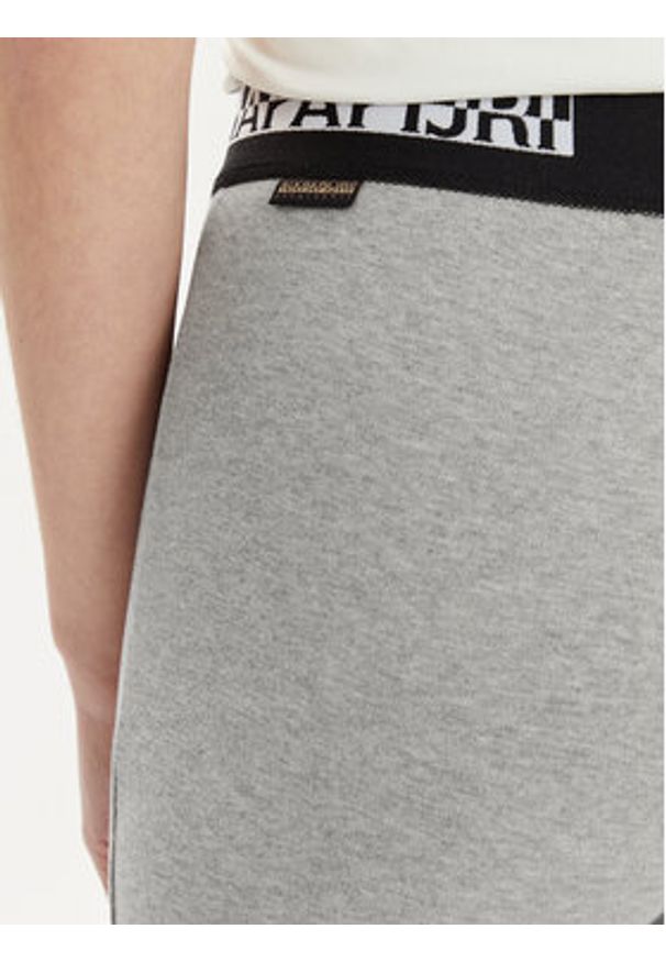 Napapijri Legginsy M-Box NP0A4GKT Szary Slim Fit. Kolor: szary. Materiał: bawełna