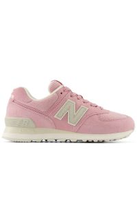 Buty damskie New Balance WL574CSP - różowe. Kolor: różowy. Materiał: tworzywo sztuczne, skóra, guma, zamsz. Szerokość cholewki: normalna. Model: New Balance 574