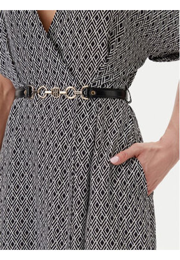 Fracomina Sukienka codzienna FR25SD2012W413O9 Czarny Regular Fit. Okazja: na co dzień. Kolor: czarny. Materiał: syntetyk. Typ sukienki: proste. Styl: casual