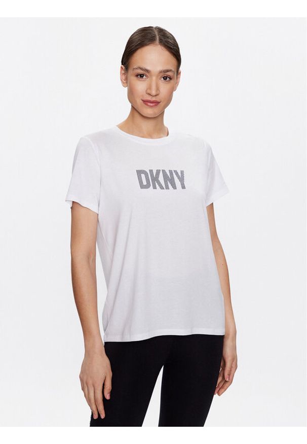 DKNY Sport T-Shirt DP2T6749 Biały Classic Fit. Kolor: biały. Materiał: bawełna. Styl: sportowy
