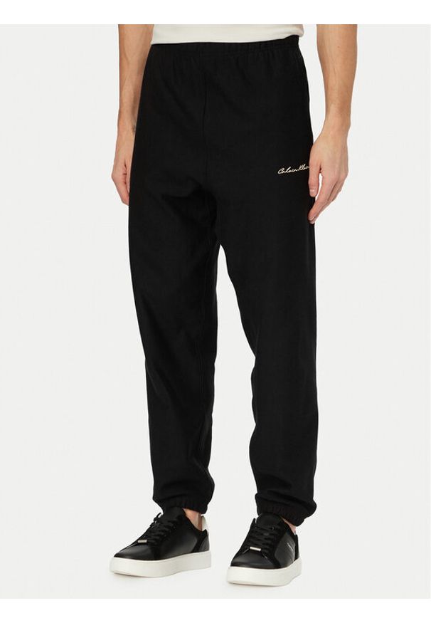 Calvin Klein Jeans Spodnie dresowe LV04RF249G Czarny Regular Fit. Kolor: czarny. Materiał: bawełna