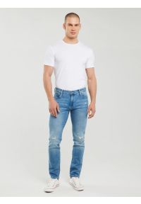 Big-Star - Jeansy męskie skinny z przetarciami niebieskie Jeffray 298. Kolor: niebieski. Styl: elegancki #6