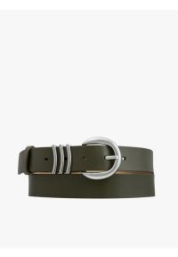 Ryłko - Zielony pasek ze skóry licowej. Kolor: zielony. Materiał: skóra. Wzór: aplikacja #1