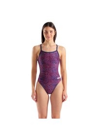 Strój Kąpielowy Damski Arena Snakeskin Swimsuit Challengeback. Kolor: niebieski. Materiał: materiał #1
