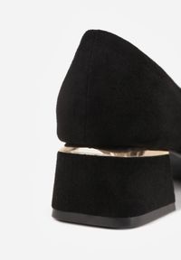 Born2be - Czarne Czółenka na Obcasie ze Skórzaną Wkładką ze Szpiczastym Noskiem Tialitha. Okazja: na spotkanie biznesowe. Nosek buta: szpiczasty. Kolor: czarny. Materiał: skóra. Obcas: na obcasie. Styl: klasyczny, biznesowy. Wysokość obcasa: średni #5