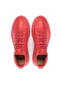 Kazar - Czerwone sneakersy męskie do kostki. Kolor: czerwony. Materiał: skóra. Szerokość cholewki: normalna #6