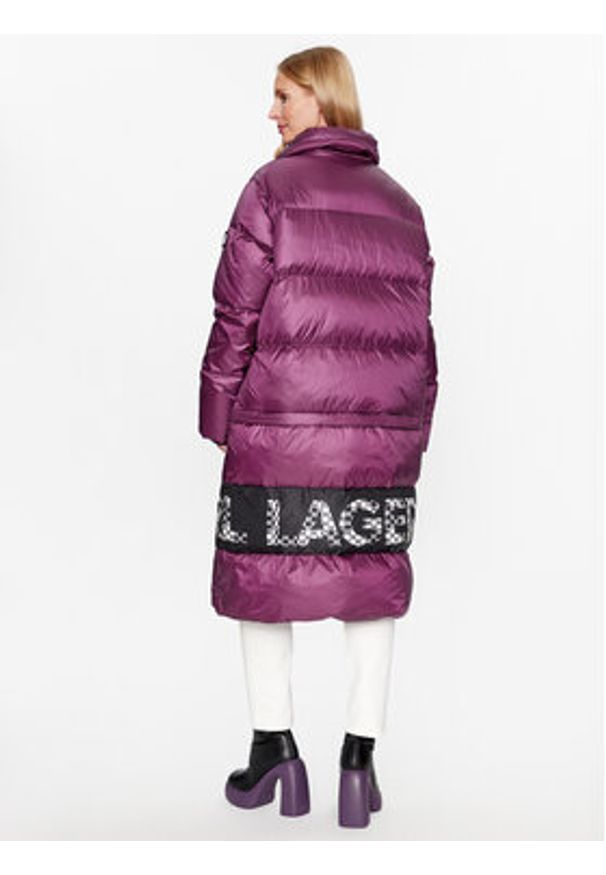 Karl Lagerfeld - KARL LAGERFELD Kurtka puchowa Check 236W1506 Różowy Regular Fit. Typ kołnierza: dekolt w karo. Kolor: różowy. Materiał: syntetyk