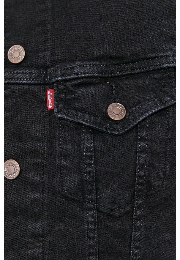 Levi's® - Levi's Kurtka jeansowa damska kolor czarny przejściowa. Okazja: na co dzień, na spotkanie biznesowe. Kolor: czarny. Materiał: jeans. Wzór: gładki. Styl: biznesowy, casual