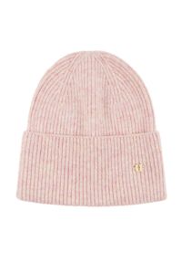 Ochnik - Pudroworóżowa czapka zimowa damska. Kolor: różowy. Materiał: poliester. Sezon: zima #2