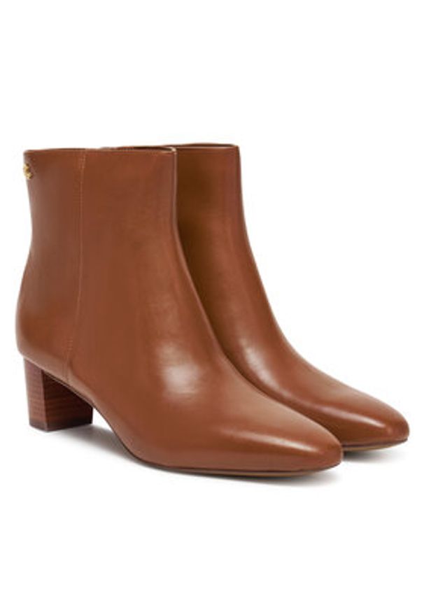 Lauren Ralph Lauren - LAUREN RALPH LAUREN Botki 802974503001 Brązowy. Kolor: brązowy. Materiał: skóra