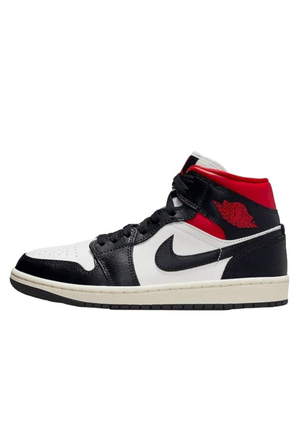 Buty do chodzenia dla dorosłych Air Jordan 1 Mid Black Gym Red. Kolor: czarny. Sport: turystyka piesza