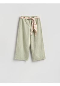 Reserved - Jeansy culotte z chustką - zielony. Kolor: zielony