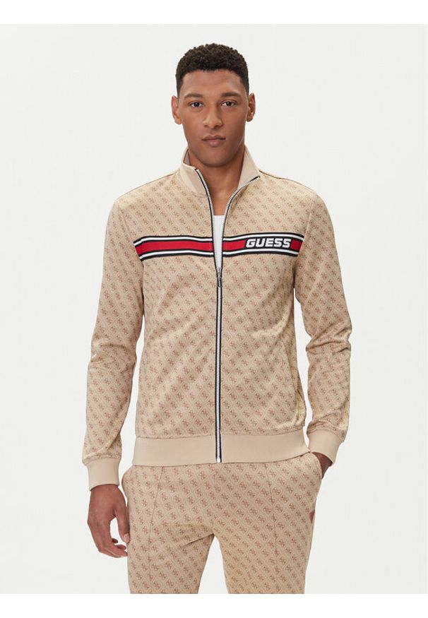 Guess Bluza Z2BQ06 K7122 Beżowy Regular Fit. Kolor: beżowy. Materiał: syntetyk