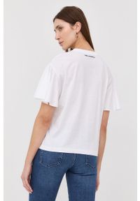 Karl Lagerfeld t-shirt bawełniany 221W1701 kolor biały. Okazja: na co dzień. Kolor: biały. Materiał: bawełna. Wzór: haft. Styl: casual #3