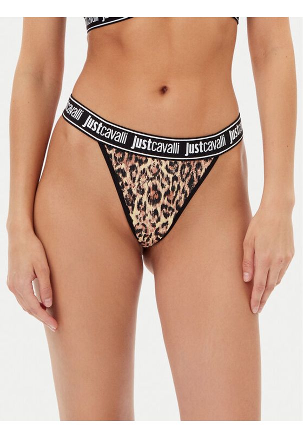 Just Cavalli Komplet 3 par stringów 78PAJU01 CJUT3 Brązowy. Kolor: brązowy. Materiał: bawełna