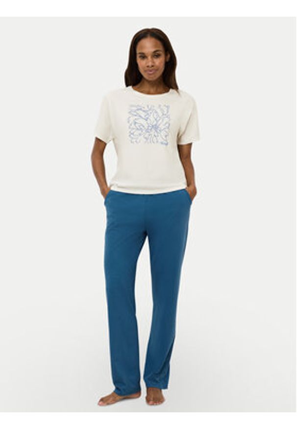 Triumph Koszulka piżamowa Mix & Match 10218281 Beżowy Relaxed Fit. Kolor: beżowy. Materiał: bawełna