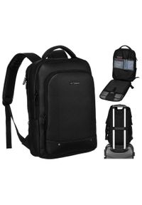 Plecak podróżny Peterson PTN PL-FK09 czarny. Kolor: czarny. Materiał: materiał. Styl: elegancki