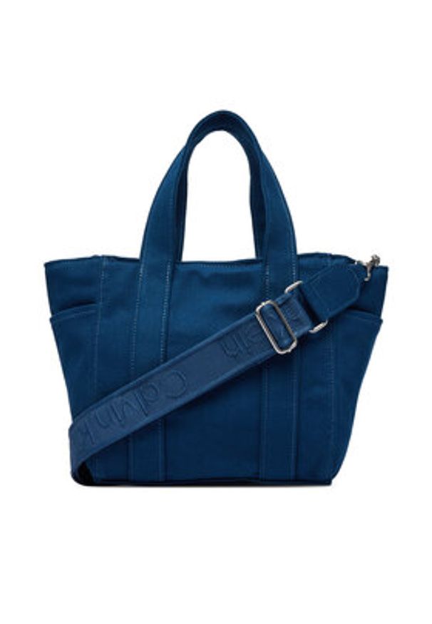 Calvin Klein Torebka Webbing Strap Canvas Small Tote LV04F3384G Niebieski. Kolor: niebieski