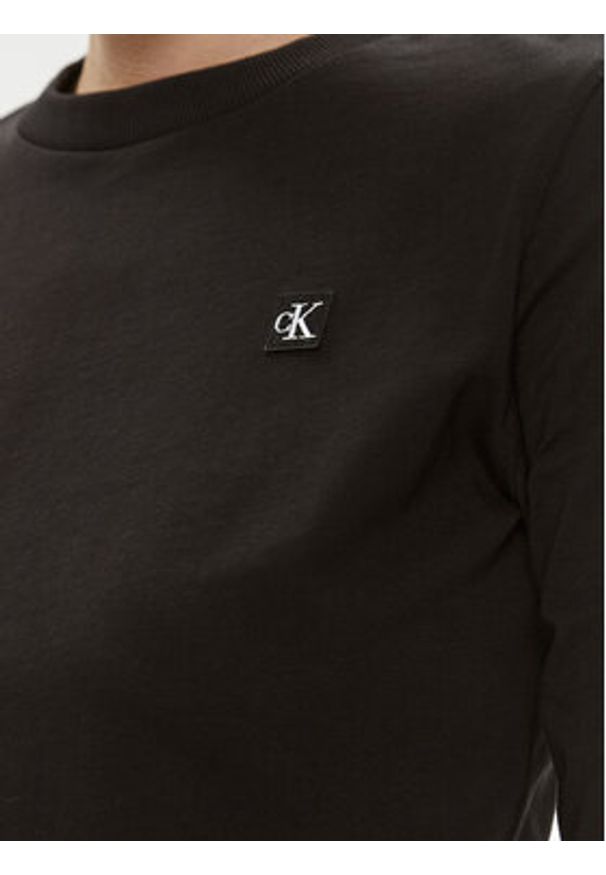 Calvin Klein Jeans Bluzka Embro Badge J20J222884 Czarny Regular Fit. Kolor: czarny. Materiał: bawełna