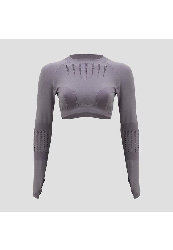 LEGEA - Crop top do treningu RUE z długimi rękawami. Kolor: różowy. Materiał: nylon, elastan. Długość rękawa: długi rękaw. Długość: długie
