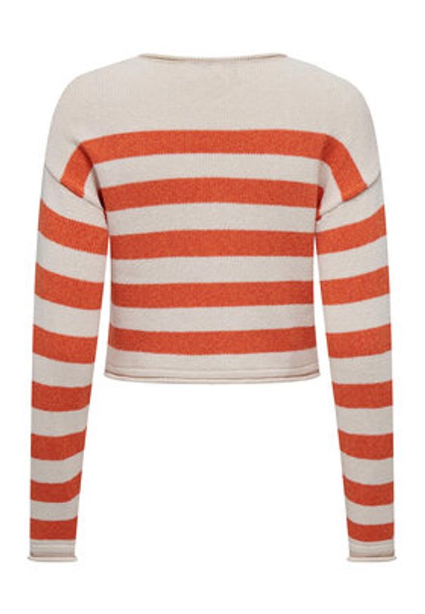 only - ONLY Sweter 15300376 Beżowy Regular Fit. Kolor: beżowy. Materiał: syntetyk