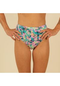 OLAIAN - Dół kostiumu kąpielowego surfingowego damski Olaian Romi Punky. Stan: podwyższony. Kolor: różowy. Materiał: elastan, poliester, materiał