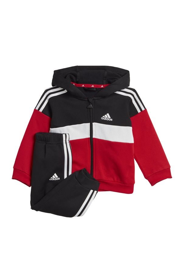 Adidas - Dres Tiberio 3-Stripes Colorblock Fleece Kids. Kolor: biały, wielokolorowy, czarny, czerwony. Materiał: dresówka