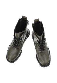 Zielone Botki Vinceza Ocieplane Buty Damskie. Okazja: na co dzień. Zapięcie: sznurówki. Kolor: zielony. Szerokość cholewki: normalna. Materiał: skóra, jeans. Sezon: zima, jesień. Obcas: na obcasie. Styl: casual, klasyczny. Wysokość obcasa: średni #5