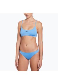 Strój pływacki dwuczęściowy damski Nike Essential Bralette Bikini. Kolor: niebieski