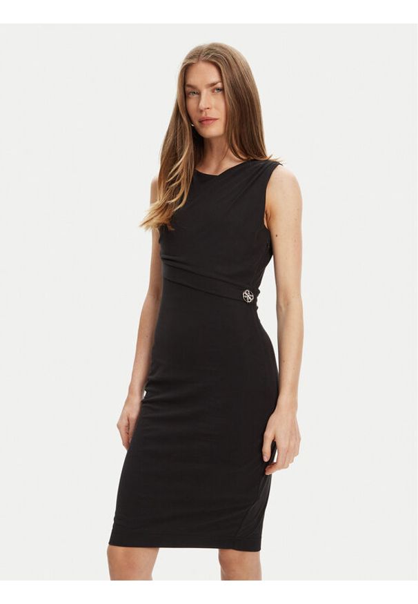 Guess Sukienka codzienna W5YK27 KAQL2 Czarny Regular Fit. Okazja: na co dzień. Kolor: czarny. Typ sukienki: proste. Styl: casual
