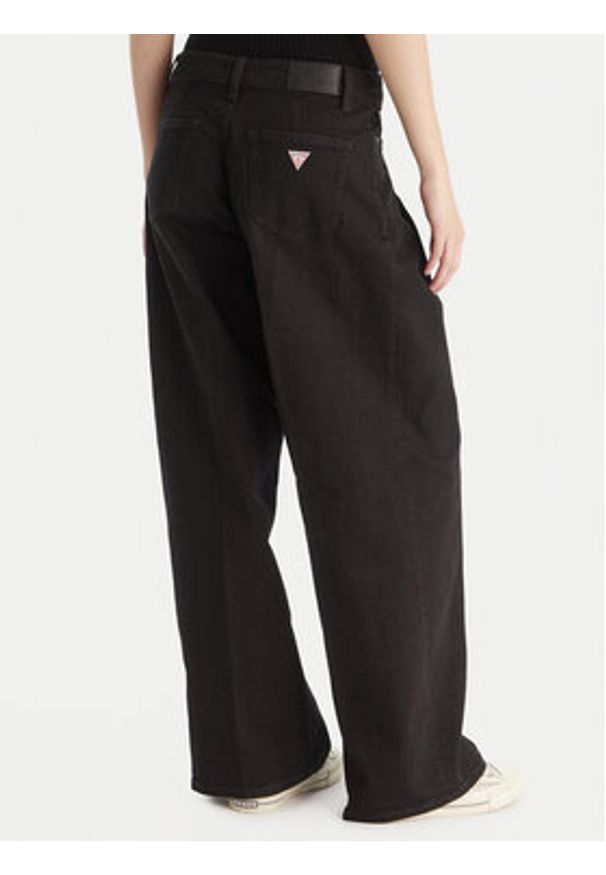 Guess Jeans Jeansy W5BA2U D0141 Czarny Wide Leg. Kolor: czarny