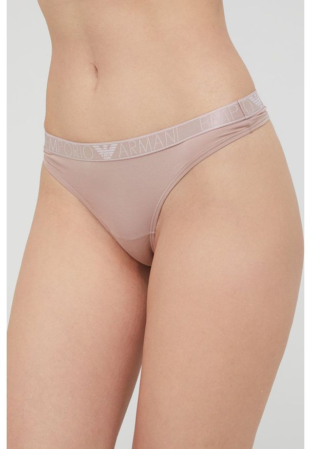 Emporio Armani Underwear stringi 163333.2R235 (2-pack) kolor różowy. Kolor: różowy. Materiał: materiał