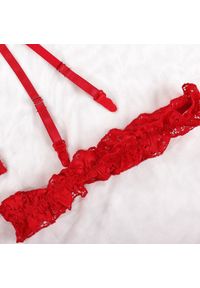 Intica - Body z koronką i podwiązkami na romantyczne wieczory Leftera. Kolor: różowy. Materiał: koronka. Wzór: koronka #5