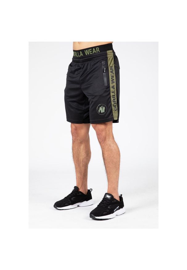 GORILLA WEAR - Atlanta Szorty - Czarny/Zielony. Kolor: zielony, czarny, wielokolorowy. Sport: fitness