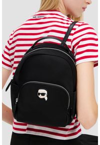 Karl Lagerfeld - KARL LAGERFELD Czarny damski plecak Ikon Nylon Sm. Kolor: czarny. Materiał: nylon #3