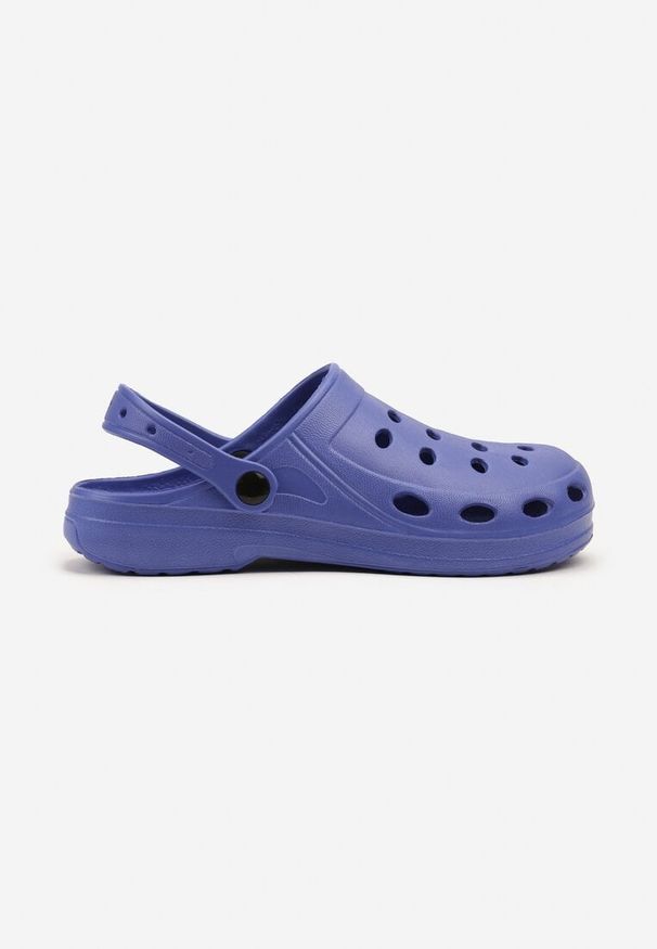 Born2be - Niebieskie Klapki ssy. Okazja: na co dzień. Nosek buta: okrągły. Kolor: niebieski. Materiał: guma. Obcas: na obcasie. Styl: casual. Wysokość obcasa: niski