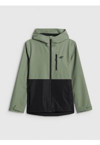 4f - 4F Kurtka membrana 5000 chłopięca - miętowa 140 (9-10 lat). Okazja: na co dzień. Kolor: turkusowy. Materiał: skóra, materiał. Sezon: lato. Styl: casual #1